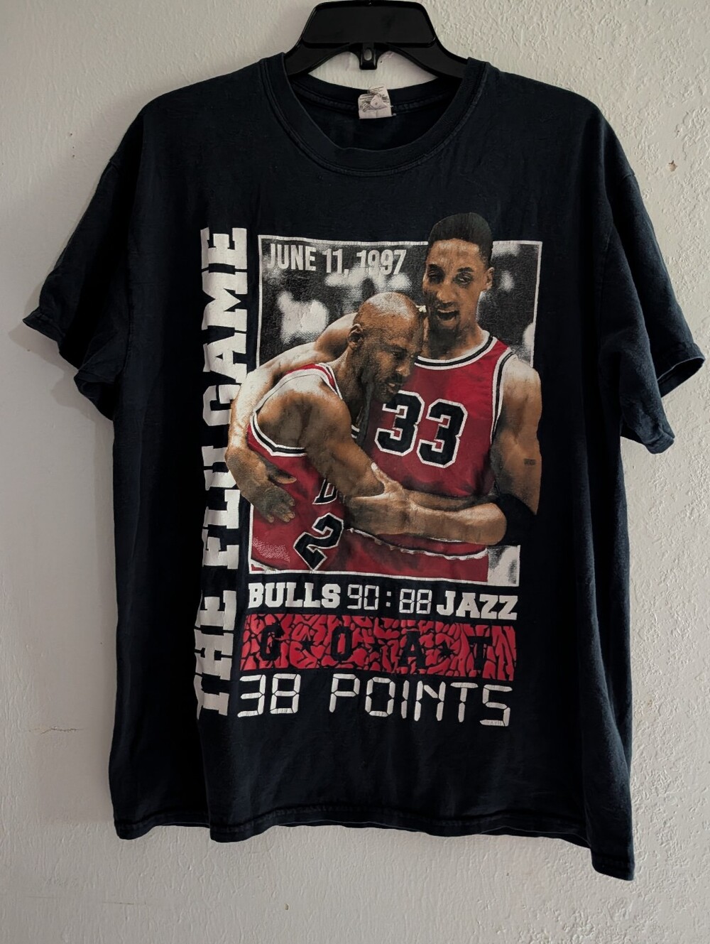 Gildan Black Chicago Bulls The Flu Game Tee Shirt